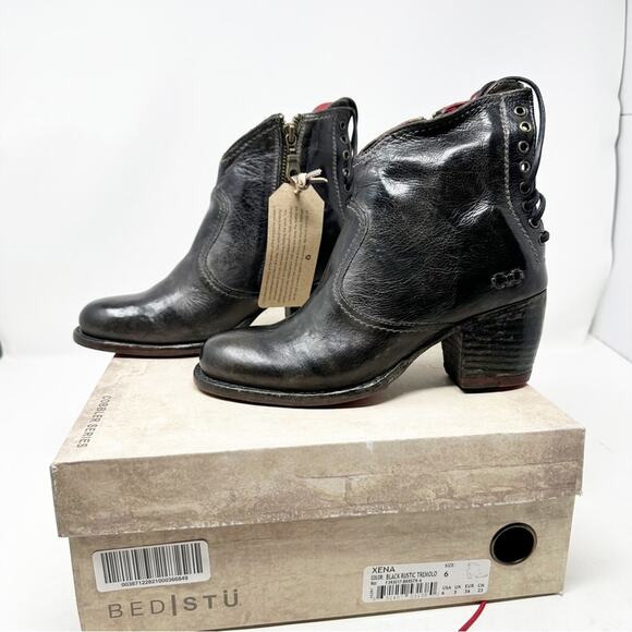 BED STU Xena Black Rustic Boots NWT in Size 6 - Picture 2 of 10